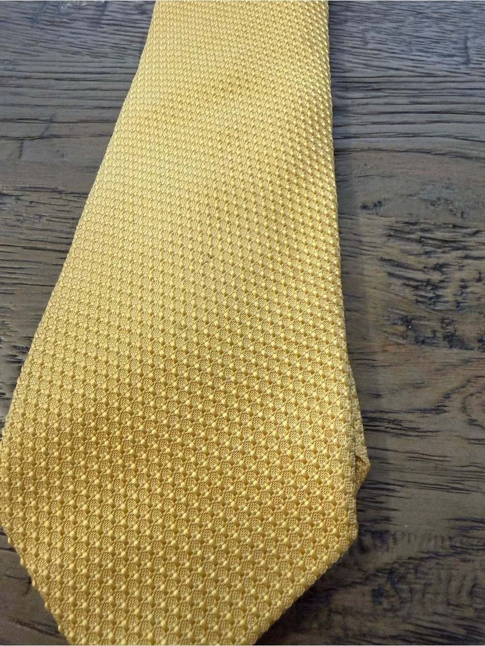Valentino Yellow Textured Silk Tie
